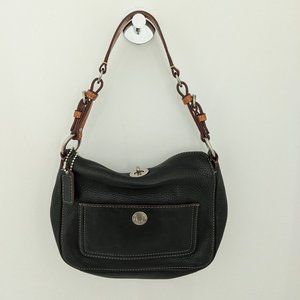 Coach Chelsea Hobo Bag in Black Pebbled Leather